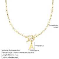 Collier initial en acier inoxydable pour femmes, pendentif à breloques avec lettres A-Z, ras du cou, chaîne de collier de déduction Ot pour femmes, 2025 2