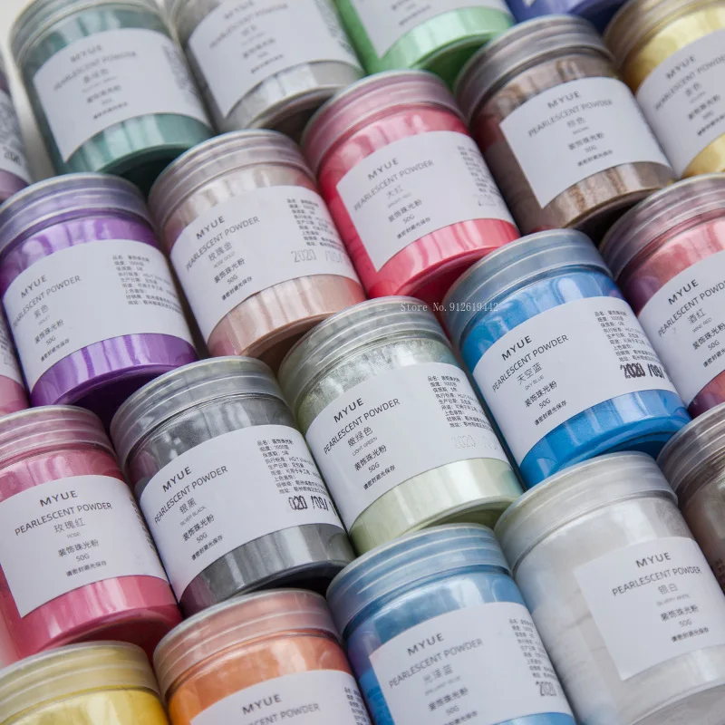 50g/ Bottle Multicolor Pearlescent Powder Color Mica Powder Paint DIY Creative Modeling Hand Soap Scented Candle Color Pigment
