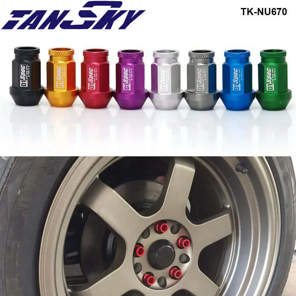 TANSKY-D1 Spec Auto Wheel Lug Nuts Lock M12xP1.5/M12xP1.25 20pcs With One Lock For Honda Toyota Lexus Mitsubishi TK-NU670