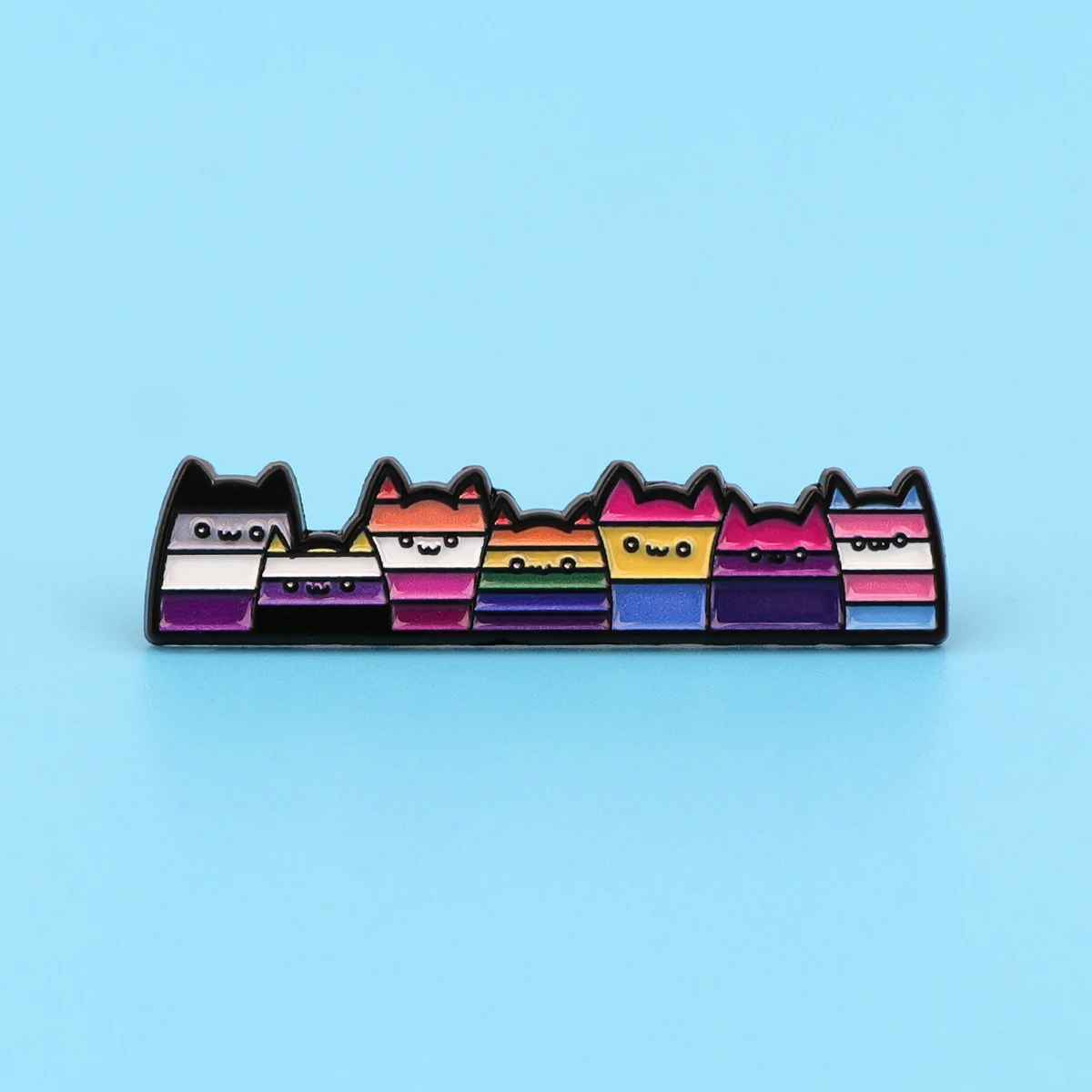 Emaille-Anstecknadel mit sieben Regenbogenkatzen, Anstecknadeln für Rucksäcke, Broschen, Abzeichen, niedliche Cartoon-Brosche für Kleidung, Schmuck, Geschenke für Freunde – Detail 3