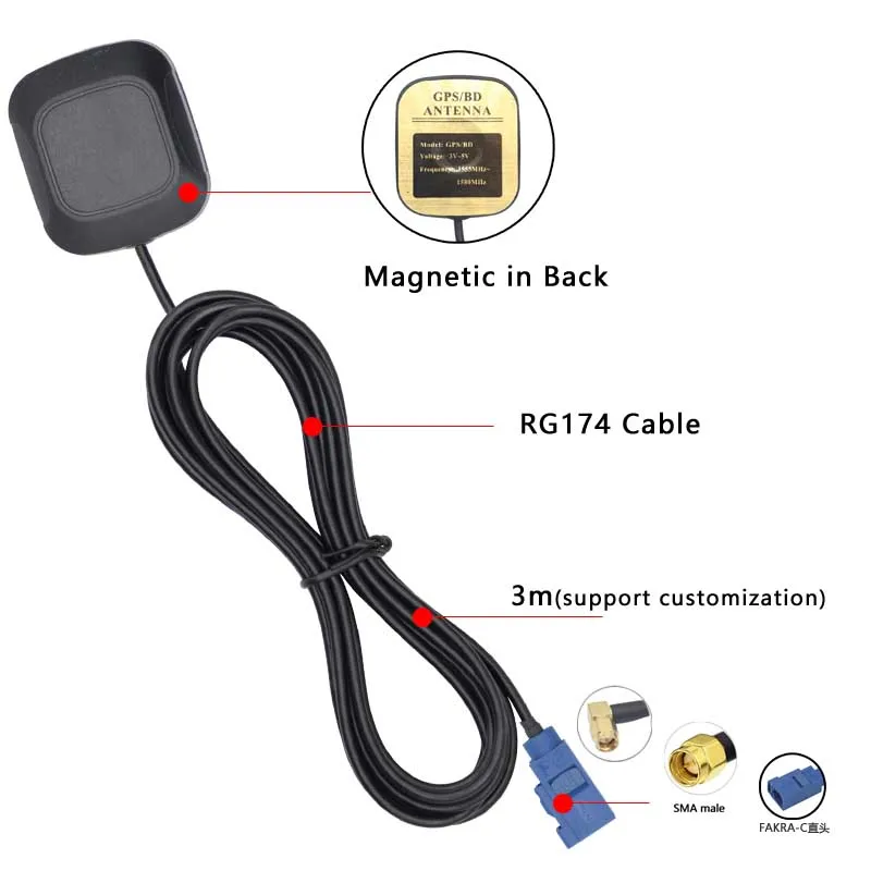 GPS BD Dual-band Car Antenna Receiver 28dbi Fakra MFD2 RNS2 RNS 510 MFD3 RNS-E for VW Skoda Benz Audi A3/A4/A6/TT