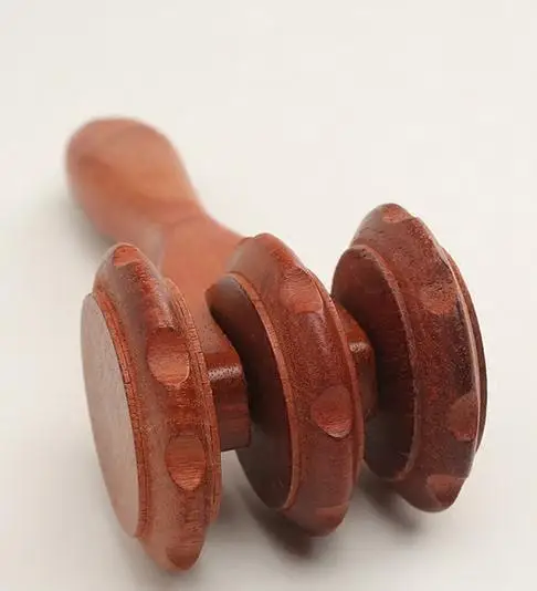 Vietnam high quality wood three rounds of the wheel back leg massage stick wood TuiBei push abdomen body massager