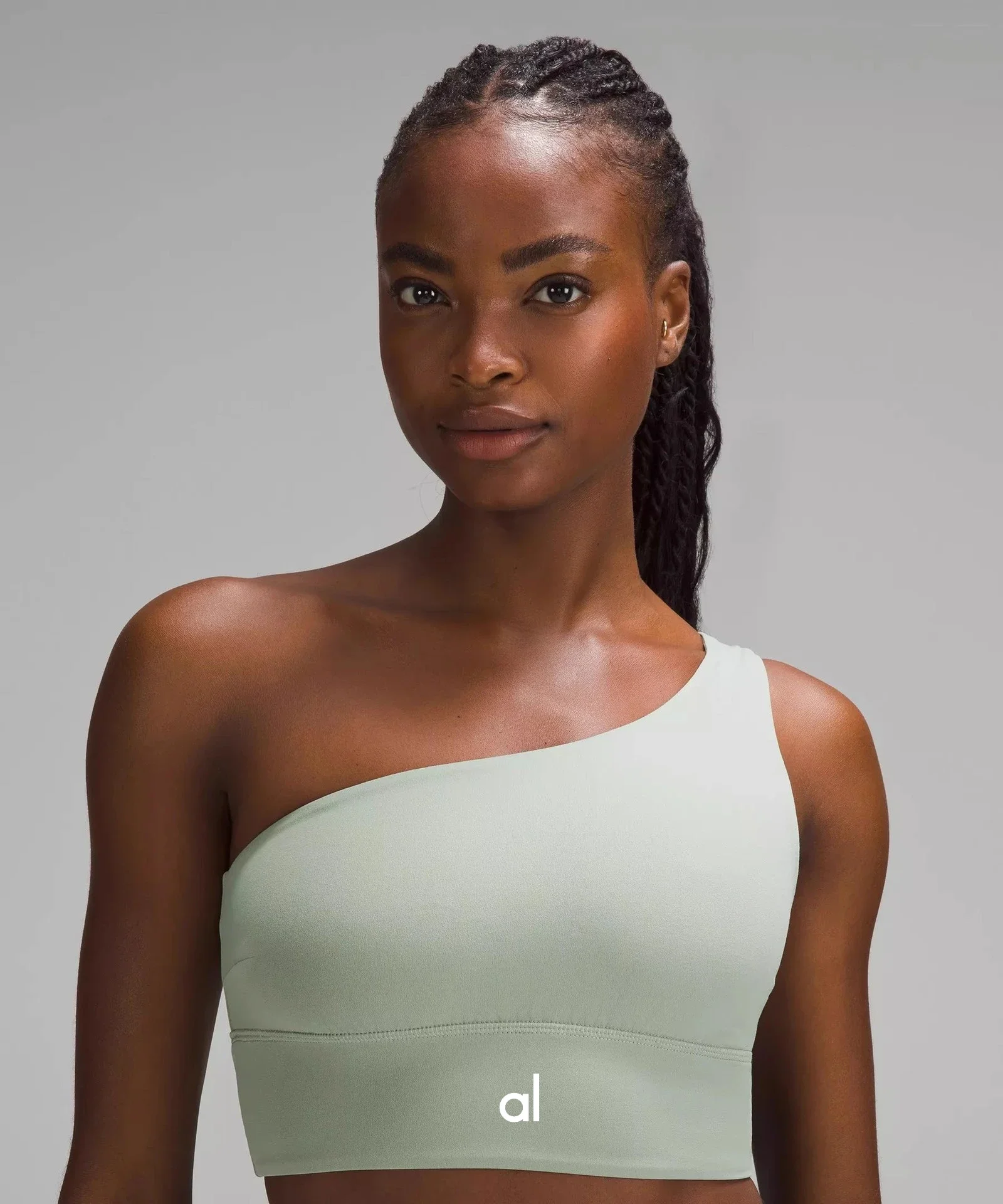 AL Yoga Set Single Shoulder Vest Women Seamless Bra Shock-absorbing Yoga Workout Set Hip Lifting High Snug Waist Shorts