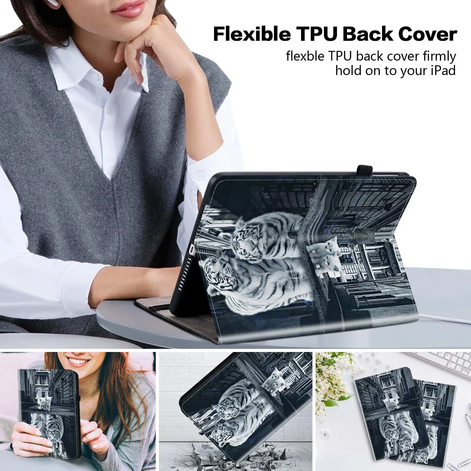 Premium PU Leather Tablet Case with Soft TPU Back and Stand Shell – Elegant Protection