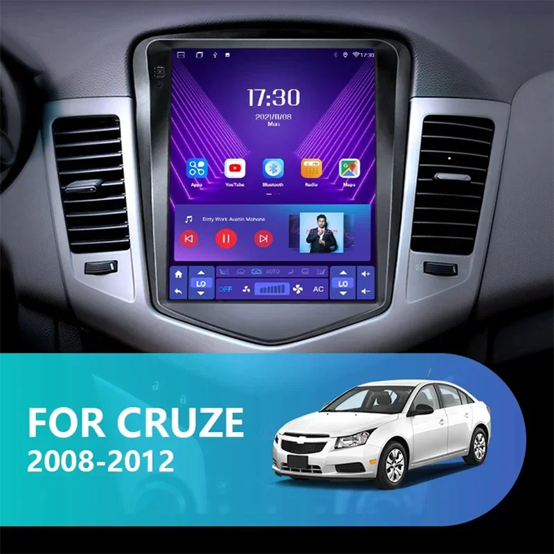 Srnubi 9.7 Chevrolet Cruze J300 2008 - 2012 용 안드로이드 12 Carplay 차량용 라디오 멀티미디어 플레이어 2 din GPS 스테레오 DVD 헤드 유닛