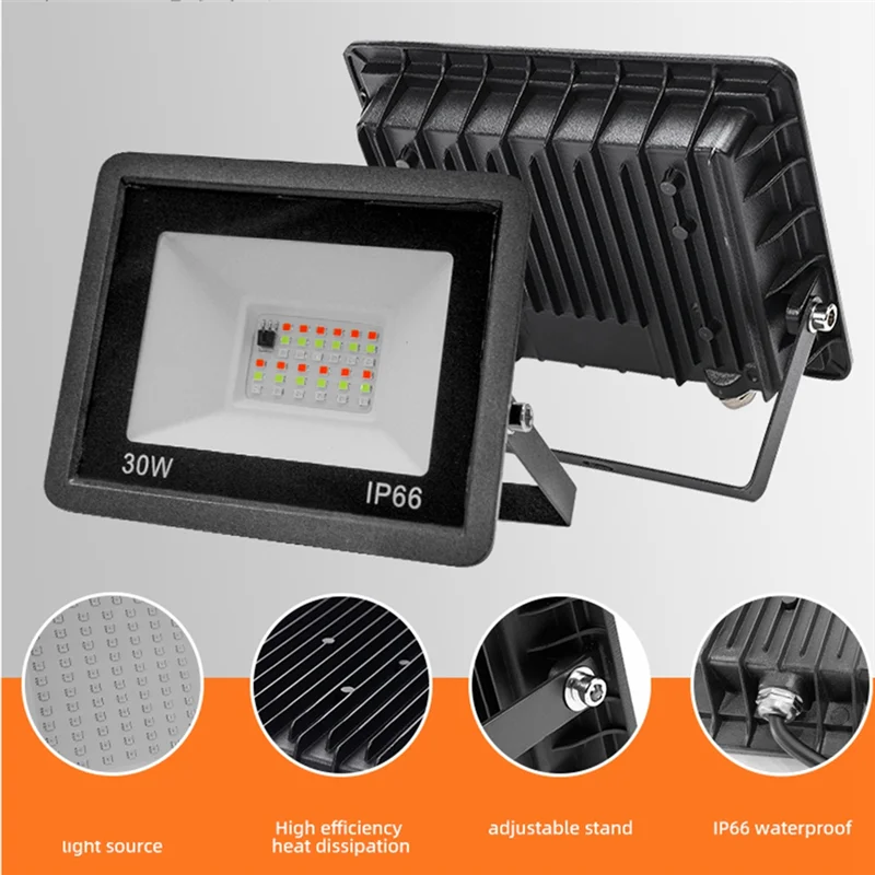 ABZV-RGB LED 투광 조명 AC200-265V IP66 정원, 파티오, 마당용 야외 방수 스포트라이트 조경 조명