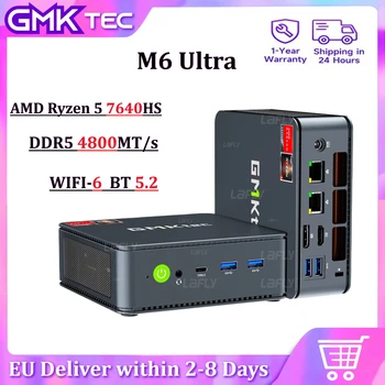 GMKtec Nucbox Gamer Mini PC M6 Ultra AMD Ry-zen 5 7640HS USB4 2*DDR5 2*PCIE SSD 2*2.5G NUC Desktop Computer Win-dows 11 WiFi6E