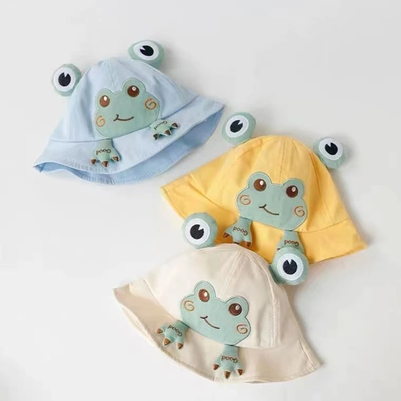 를위한 편안한 목화 양동이 모자 봄 여름 어부 모자 어린이 야외 태양 모자 유행  DropShipping