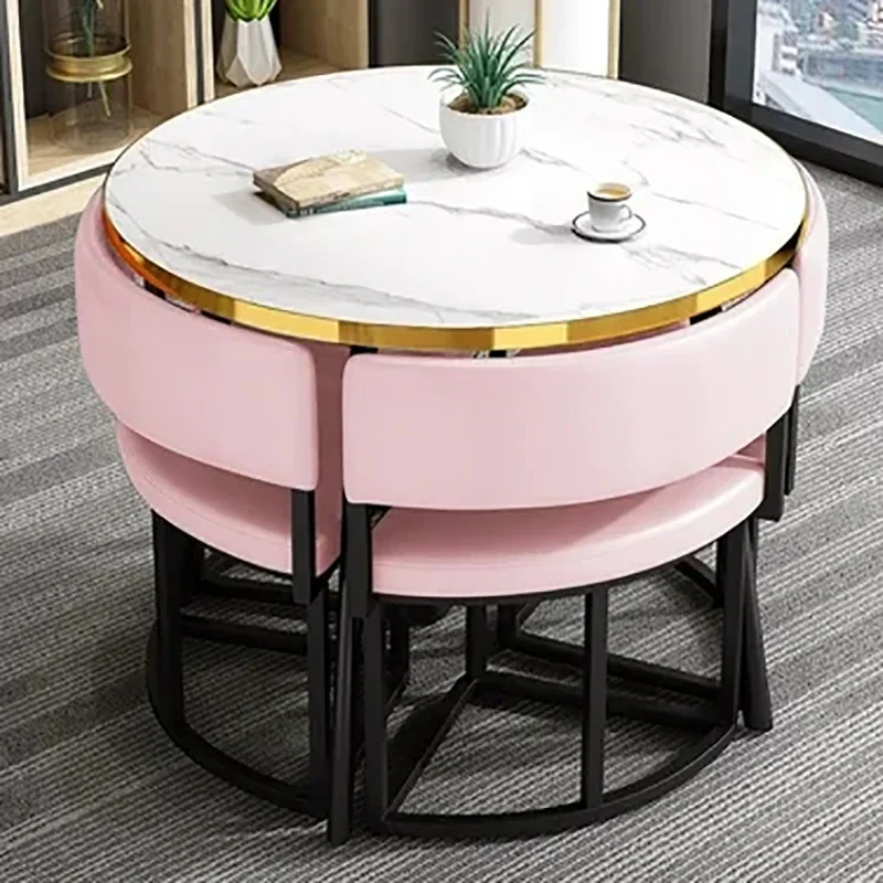 

Set 4 Chairs Center Floor Round Luxury Office Table A Manger Home Furniture