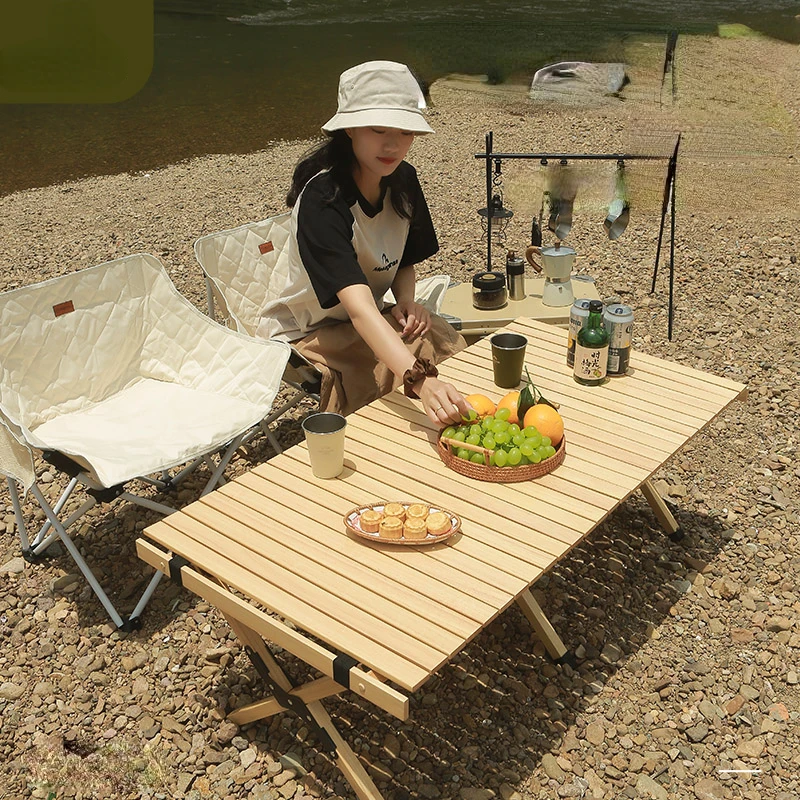 

Wooden Camping Table Picnic Garden Outdoor Coffee Camping Table Auvents Desk Beach Folding Mesa Plegable Postmodern Furniture