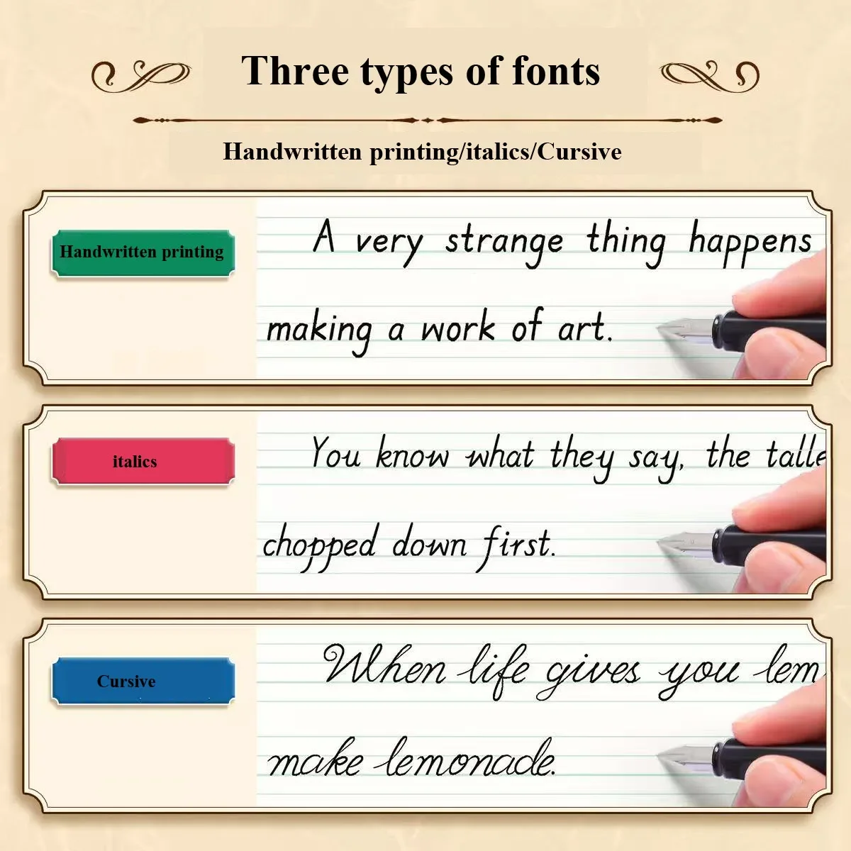 English Copybook for Calligraphy Books for Adult Word Handwriting Italian Italic Cursive Printitalian English Practice Book - 3