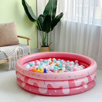 Piscina gonfiabile riutilizzabile a doppio strato da giardino portatile addensata per bambini giocattoli d'acqua festa rotonda per bambini all'aperto 1