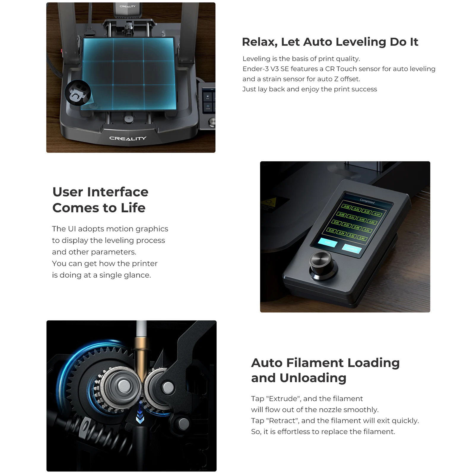 Creality Ender-3 V3 SE 3D Printer with CR Touch Auto Leveling 220