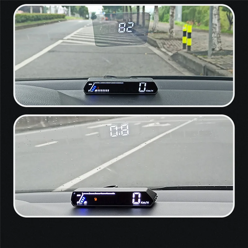 1 Piece S100 Dual Display HUD Head-Up Display Black Plastic Vehicle Instrument Transmission Oil Temperature Monitoring