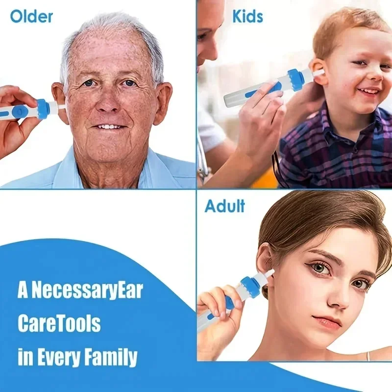 Portable ear care tool against neutral background
