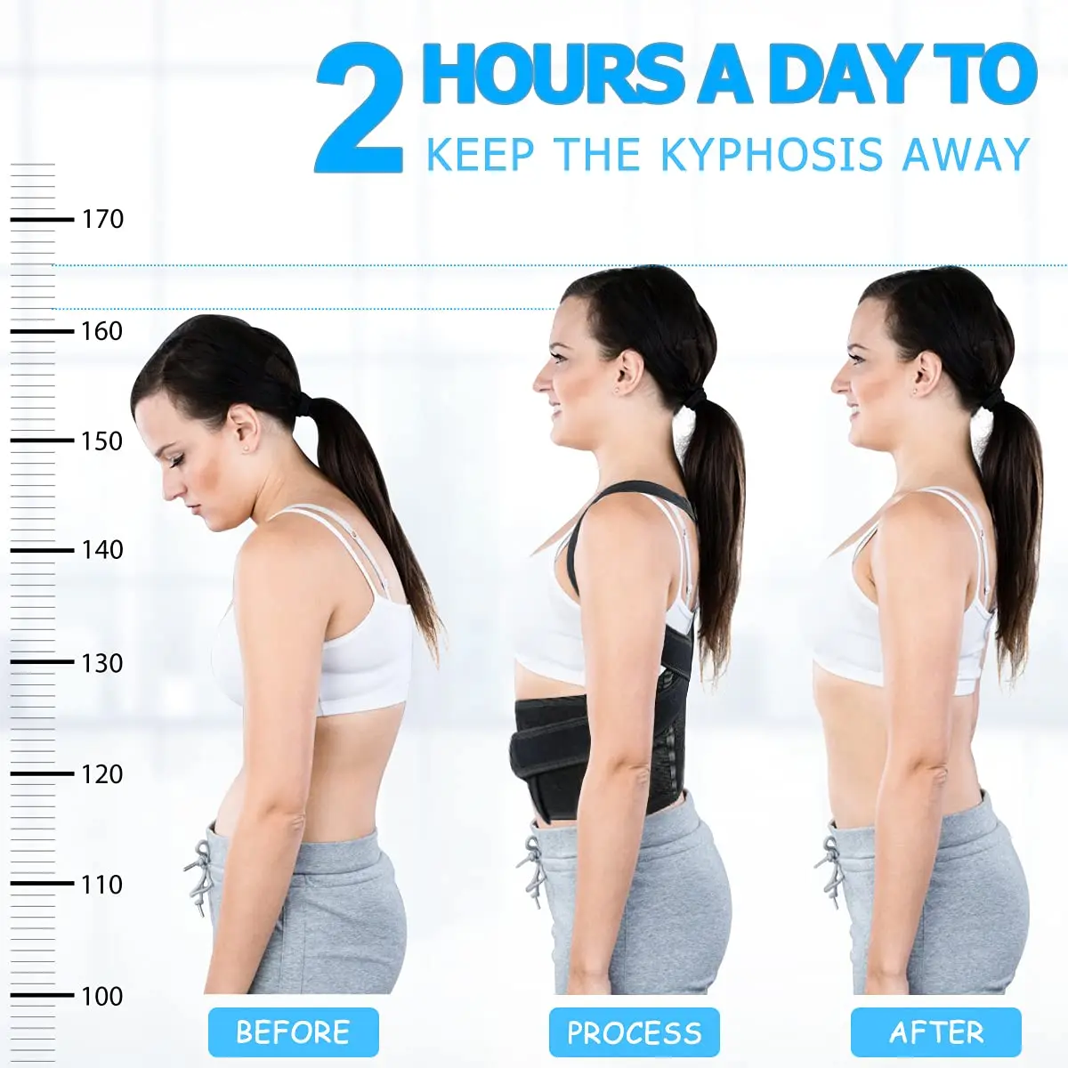 Medical Adjustable Posture Corrector Upper Back Brace Shoulder Lumbar Support Belt Humpback Straightener 2