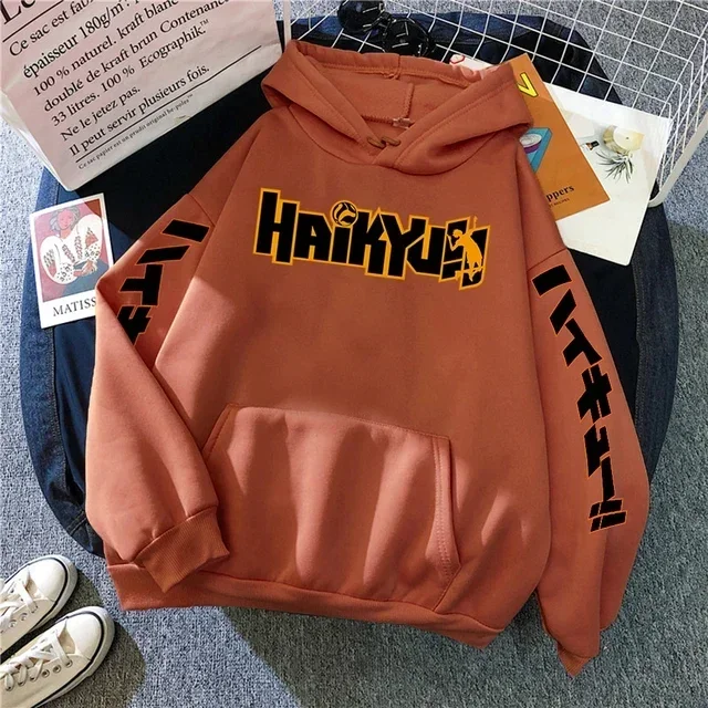 Haikyuu-Sudadera con capucha para hombre, jersey de Manga japonesa con estampado de Hip Hop