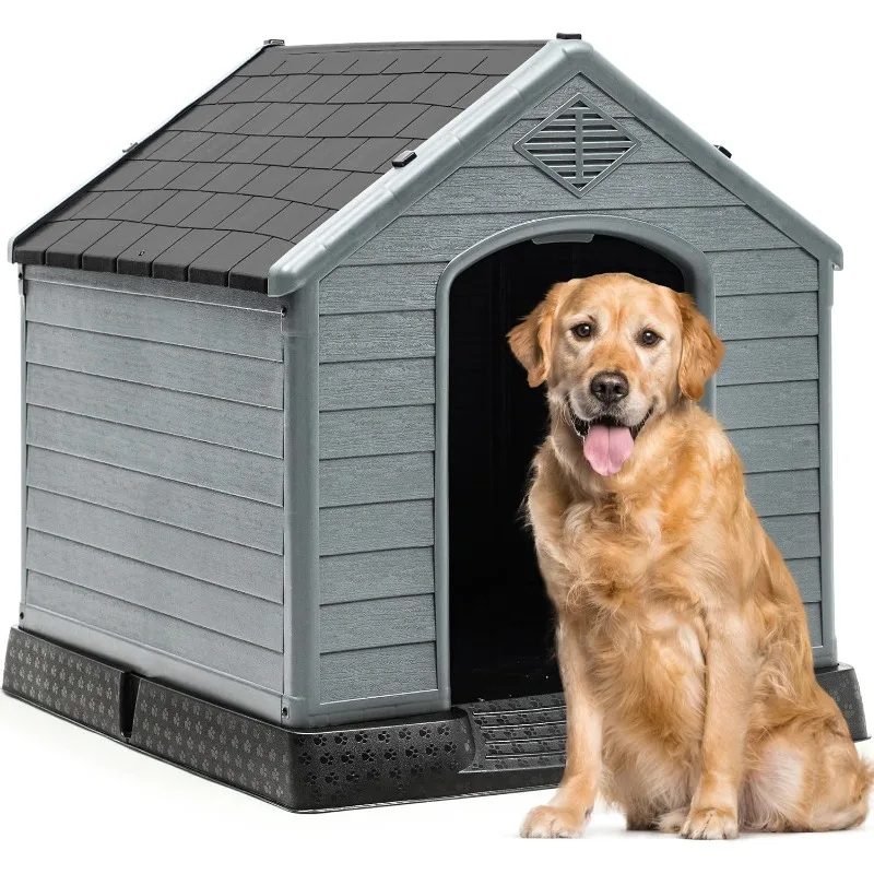 Large Weatherproof Plastic Dog House for Pets