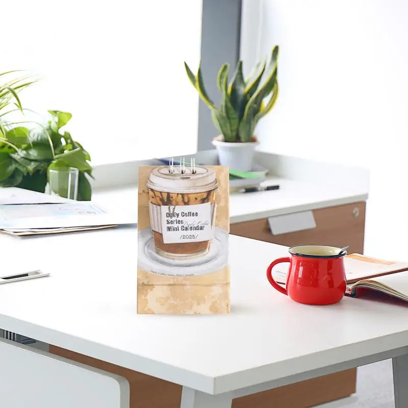 Small Desktop Calendar Small Coffee Desk Calendar Portable Desk Calendar Aesthetic Desk Calendar For School Work Classroom