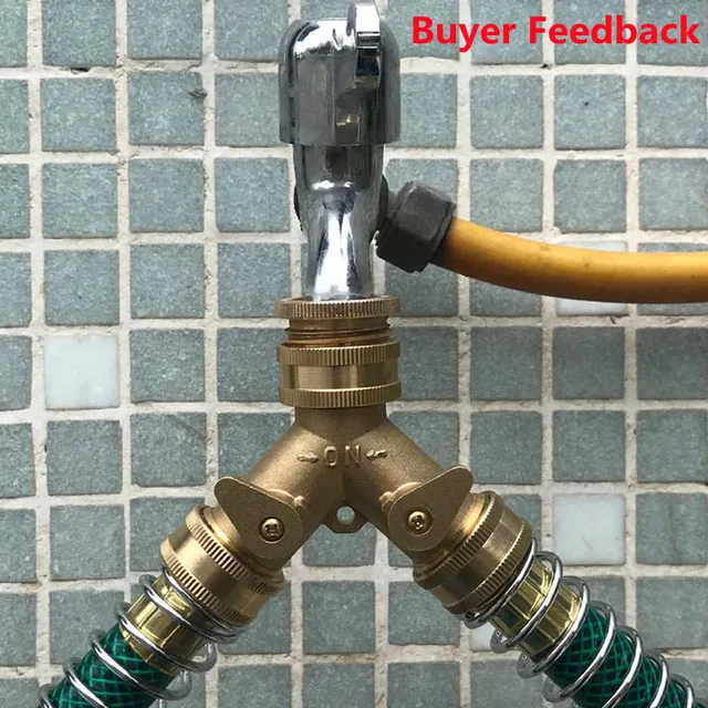 Kerti Tömlő Y Szelepcsatlakozók Sárgaréz Osztó Szilárd Fogantyúval Szelep Vízkert Adapter 2 Út - Image 6