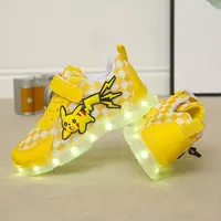 Pikachu Luminous For Boys Girls Baby Colorful Night Glow Spring And Autumn Lights Sports grils children shoes 1