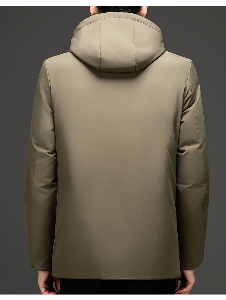 Men's Winter casual Coat Warm Jacket Thick Coat Hat Detachable Long Jacket Business Jacket Mens Winter Hooded Warm Parkas