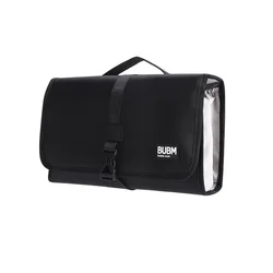 Deluxe Dustproof Travel Hair Dryer Storage Bag with Curling Barrel Organizer (Black)