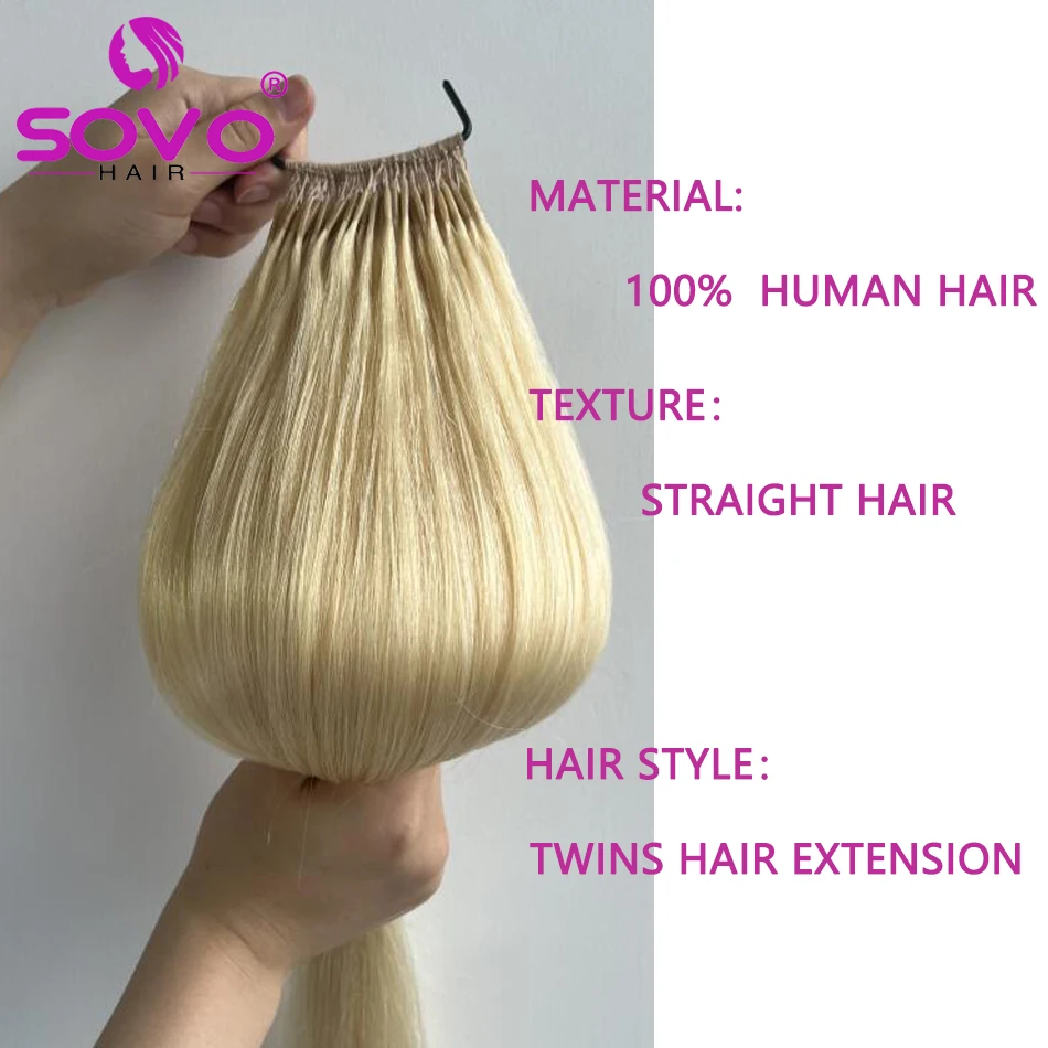 0.8G/Pcs Straight Korea Popular Cotton String Twins Tip Hair Extensions String Pre-Bound Chinese Unprocessed Hair Korea Popular