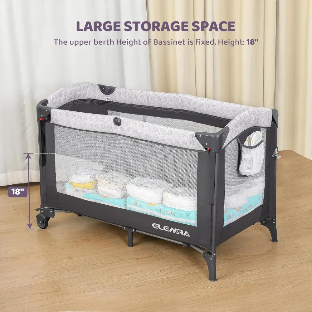 3-in-1 Baby Bassinet with Mattress 6