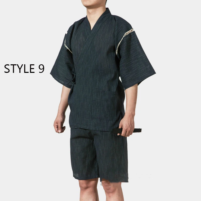 男性用日本の伝統的な武士の着物,Yukata,新しい,ハイエンド,ルーズ,サウナウェア,ベルト付きカーディガンバスローブ,家庭用,モデル2023 2024New Japanese Traditional Samurai Kimono For Men Yukata Bathing
