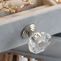 Gemstone Display Case with 3 Drawers Velvet Jewelry Tray Acrylic Earring Necklace Storage Box Stackable Jewelry Organizer 2