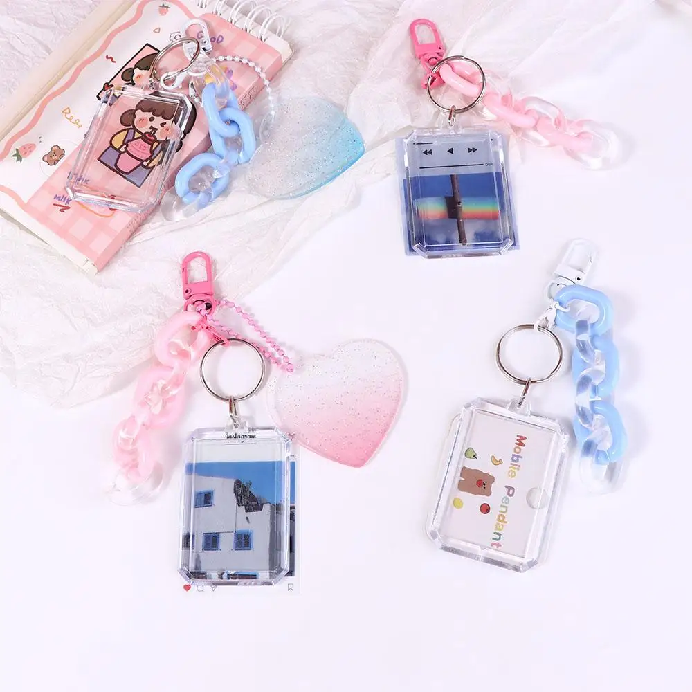 Card Case Collect School Stationery Idol Photo Sleeves Photo Protector Card Sleeves Keychain ID Holder Pendant Photocard Holder