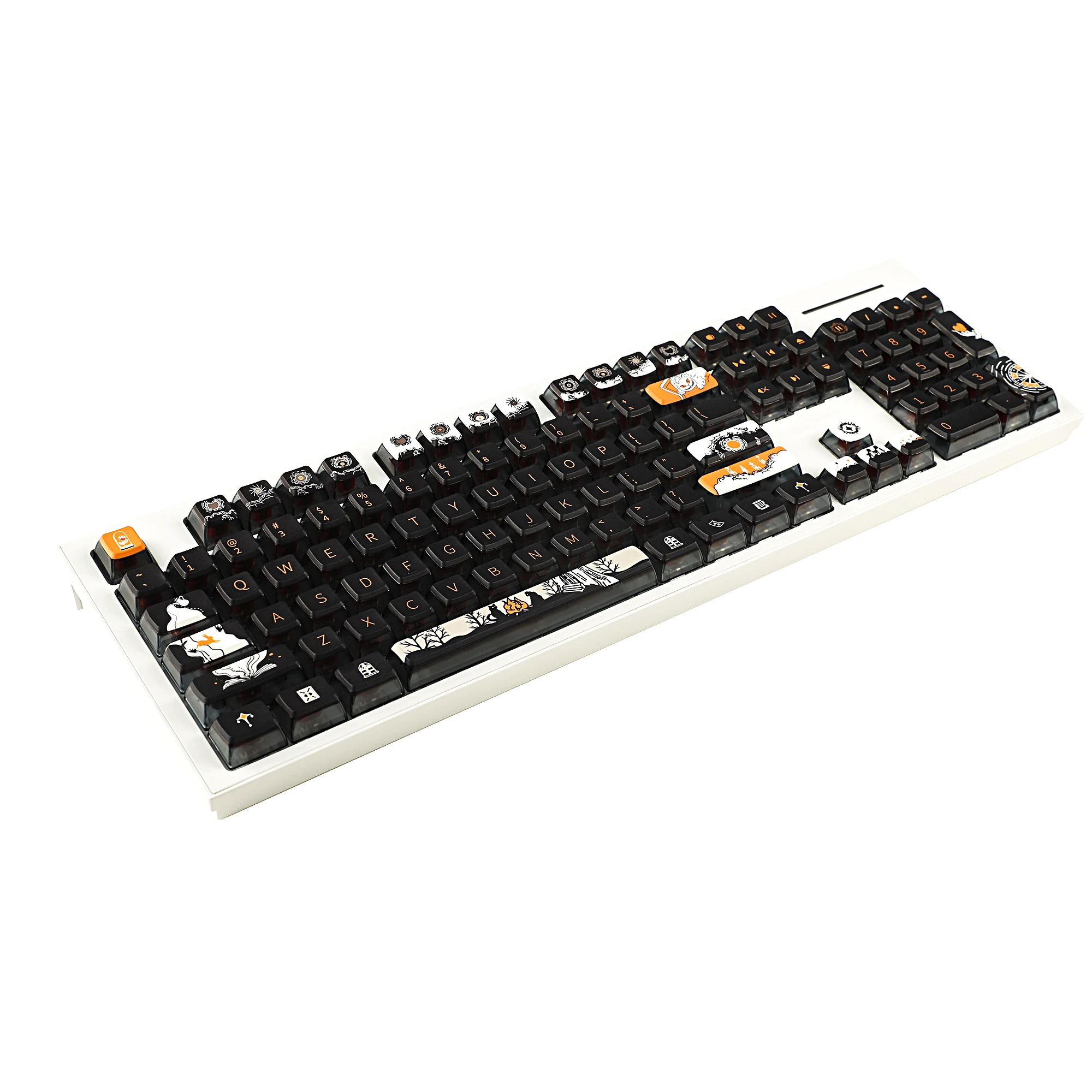 Ymdk-dark Fairy Tale Pbt Pudim Backlit Smoky Keycaps Asa Perfil de Teclado Mecânico mx 104 96 87 84 68 116 Teclas - Imagem 2
