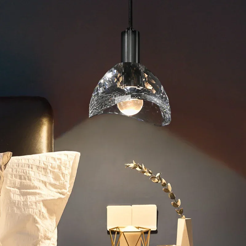 

Modern Luxury Crystal Ceiling Pendant Light Kitchen Hanging Lamp Loft Bedroom Home Decor Chandelier Indoor LED Lighting Fixtures
