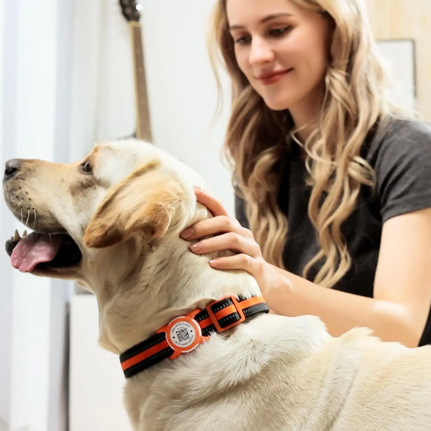 QR Code Airtag Holder Scan QR Code Send Location Alert Email Waterproof Airtag Accessories for Dog Cats Collar