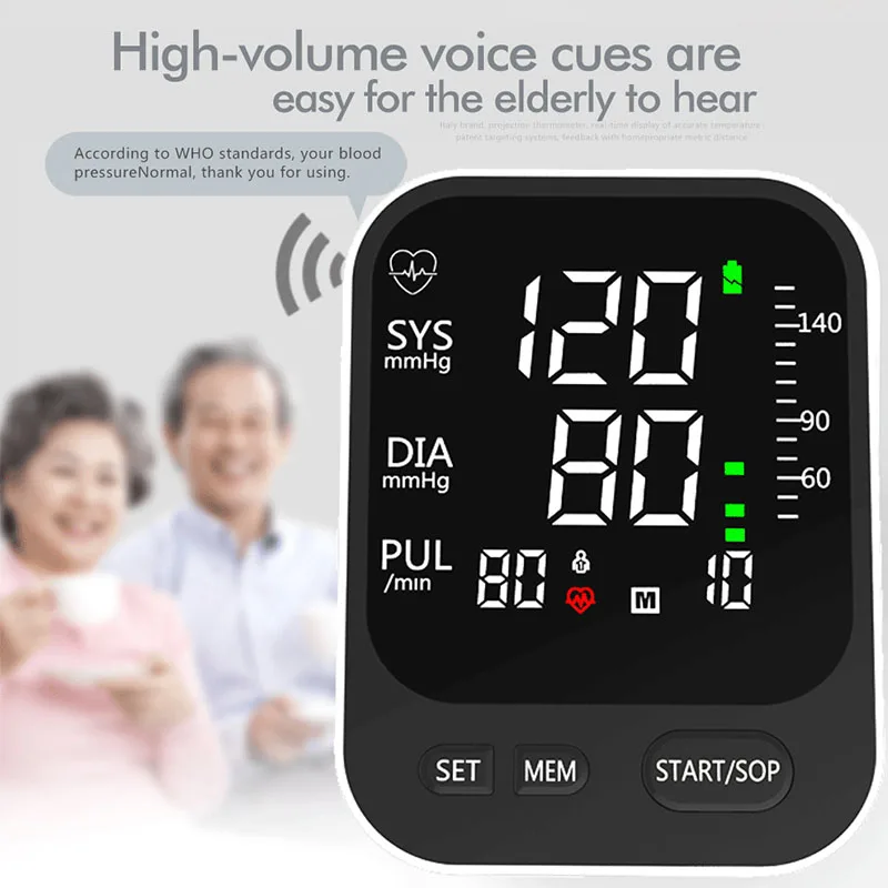 Wrist Blood Pressure Monitor Digital Voice Heart Rate Blood Pressure Monitor Portable Digital Voice Home Medical BP