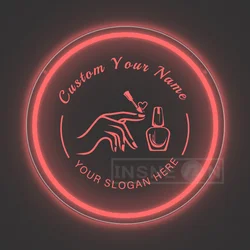 Personalized Pink LED Neon Sign with USB and Switch Control for Nail Salon and Home Décor (Red)