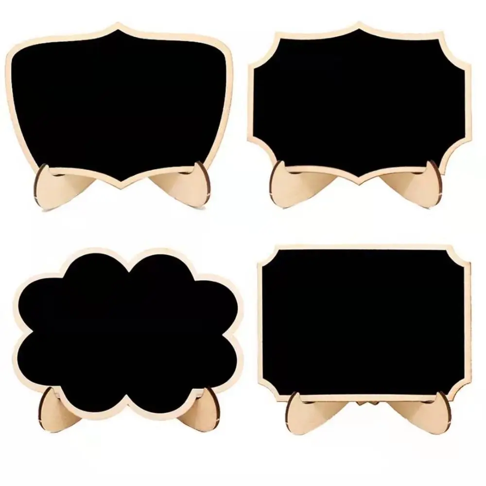 10pcs Mini Lace Shape Chalkboards with Support Message Board Signs Table Place Card Signs for Home Birthday Wedding Party