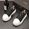 Spring Style Fashion Breathable White Lace-Up Casual Sneakers Round Toe Thick Bottom Business Leisure Walking Loafers V112 5