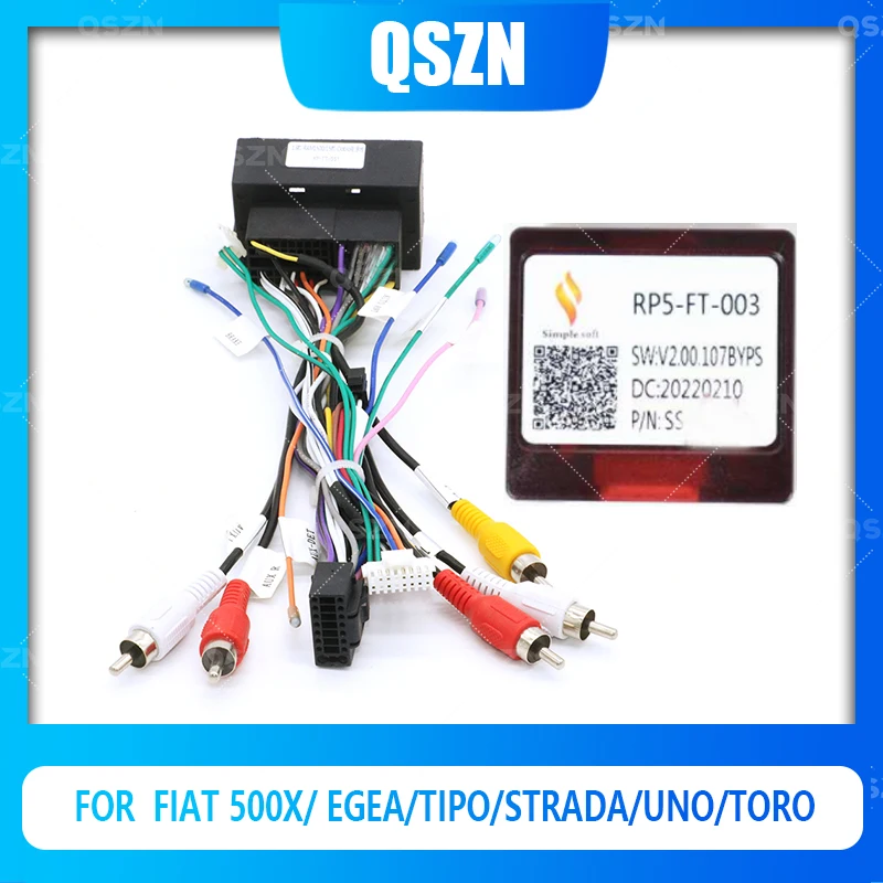 

10 Sets Canbus Box FT-SS-05/RP5-FT-003 for FIAT 500X/ EGEA/TIPO/Strada/UNO/TORO Android 2 Din Harness Wiring Cables Car Radio