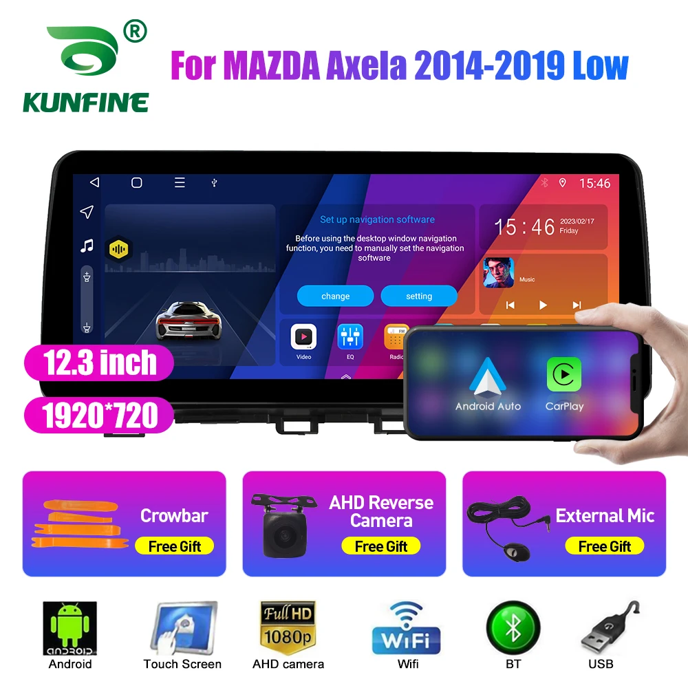 

Автомобильный радиоприемник 12,3 дюйма с ЖК-экраном для MAZDA Axela 2014-2019(low) Android Восьмиядерный автомобильный стерео DVD GPS навигатор Carplay