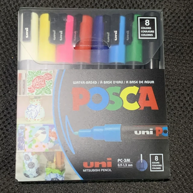 UNI Posca-Juego de bolígrafos de pintura, marcadores de 5 tamaños, con 1  bolígrafo PC-1M/3M/5M/8K/17K, para publicidad - AliExpress