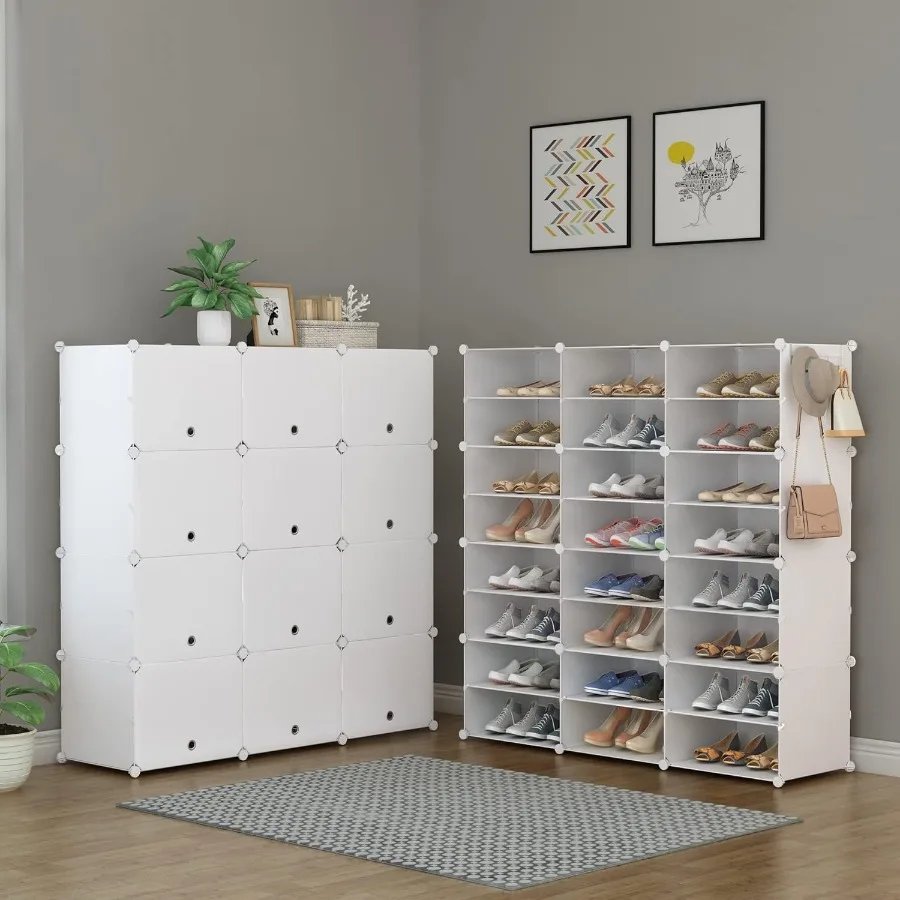 Shoe Storage Cabinet 48 Pairs Shoe Rack 3 by 8 Tier Space Saving Shoe Organizer for Closet Hallway Living Room Bedroom Garage
