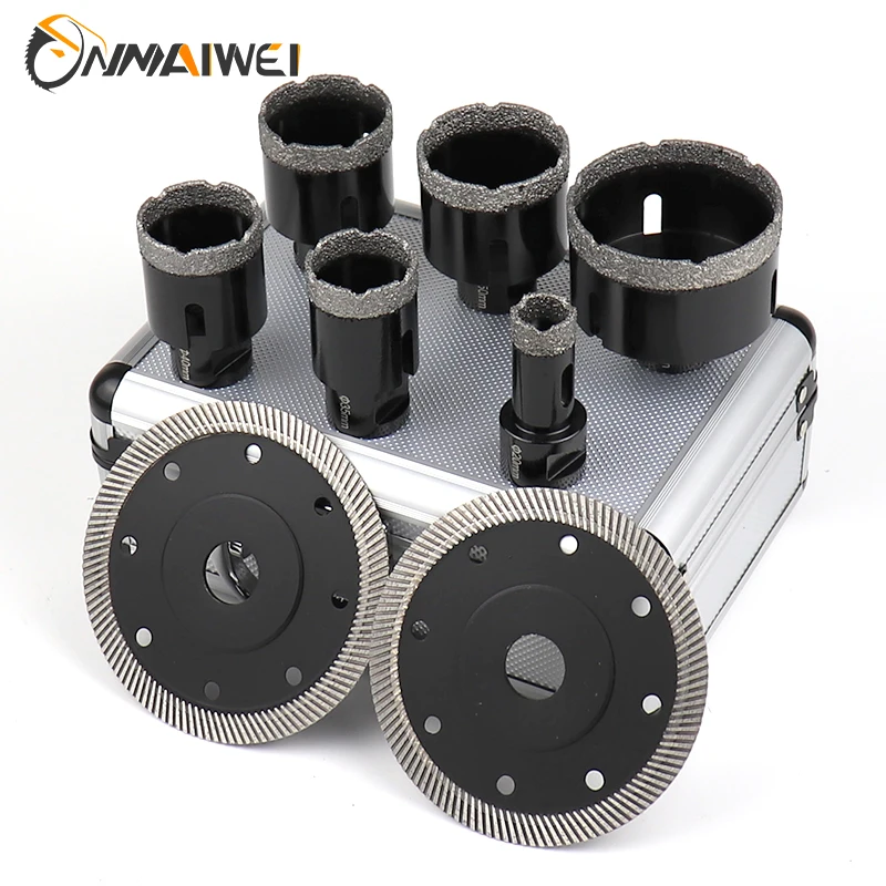 7pcs M14 Thread Diamond Dry Vacuum Brazed Drilling Core Bits Set