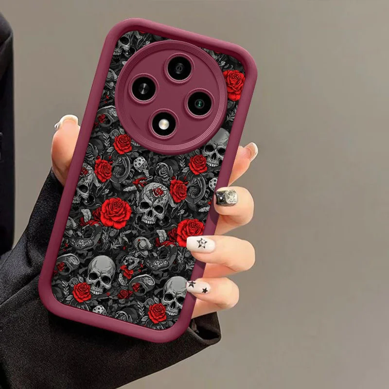 Rose Skull Horror Silicone Soft Phone Case Cover
