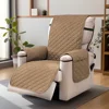 Reversible Quilted Recliner Cover Waterproof Nonslip Chair Slipcovers with Elastic Straps and Pockets for Living Room Pets Kids 2