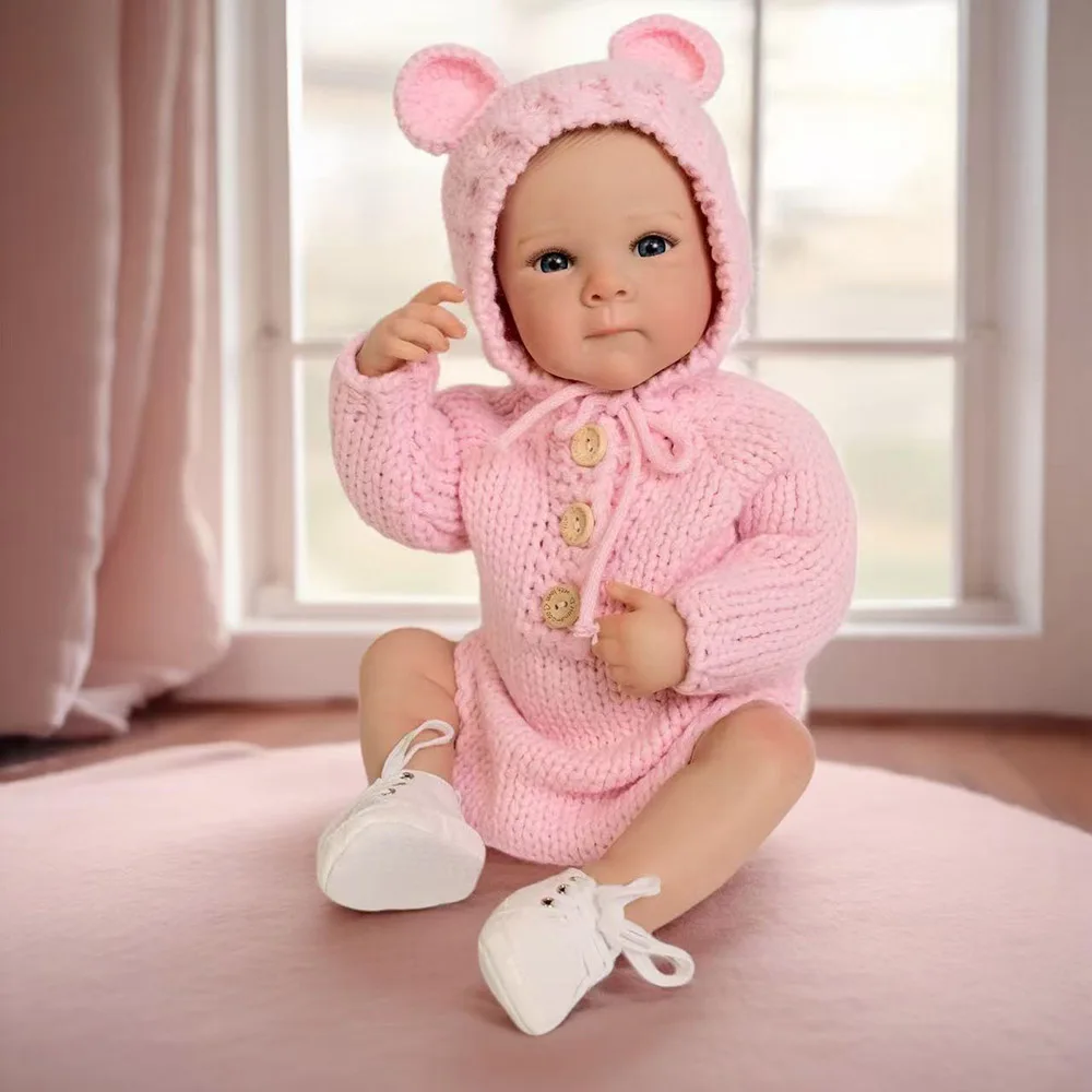 48cm Newborn Baby Dolls Full Body Silicone Vinyl Reborn Doll Realistic Alive Girl Already Lifelike Painted Like Real Toddler