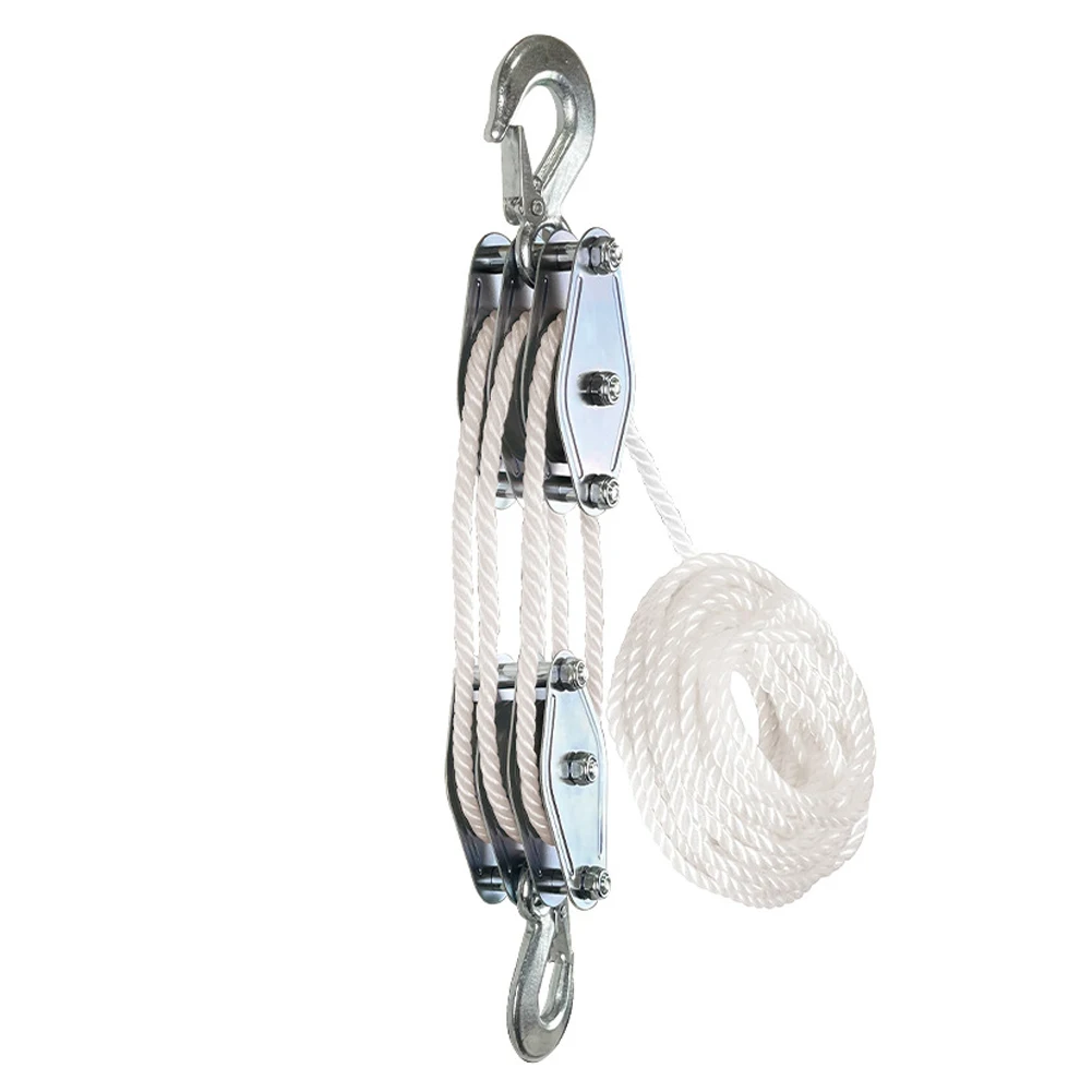 Swivel Pulley Rope Pulley Hoist 270&deg; Rotatable Rope Pulley Block Crane Heavy Duty Polyethylene Rope Pulley Hoist Manual Lifting Device Effortless Lifting