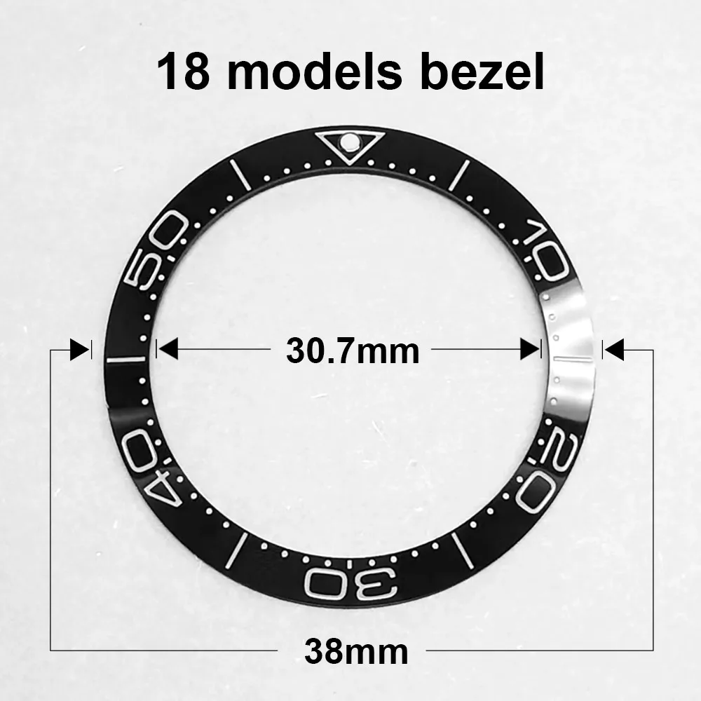 Ceramic Sloping Super Luminous Watch Bezel Insert in Various Colors