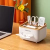 Tissue Box Desktop Napkin Holder Dustproof Tissue Paper Organizer With Lid Home Office Stationery Storage Box Desk Organizer 1